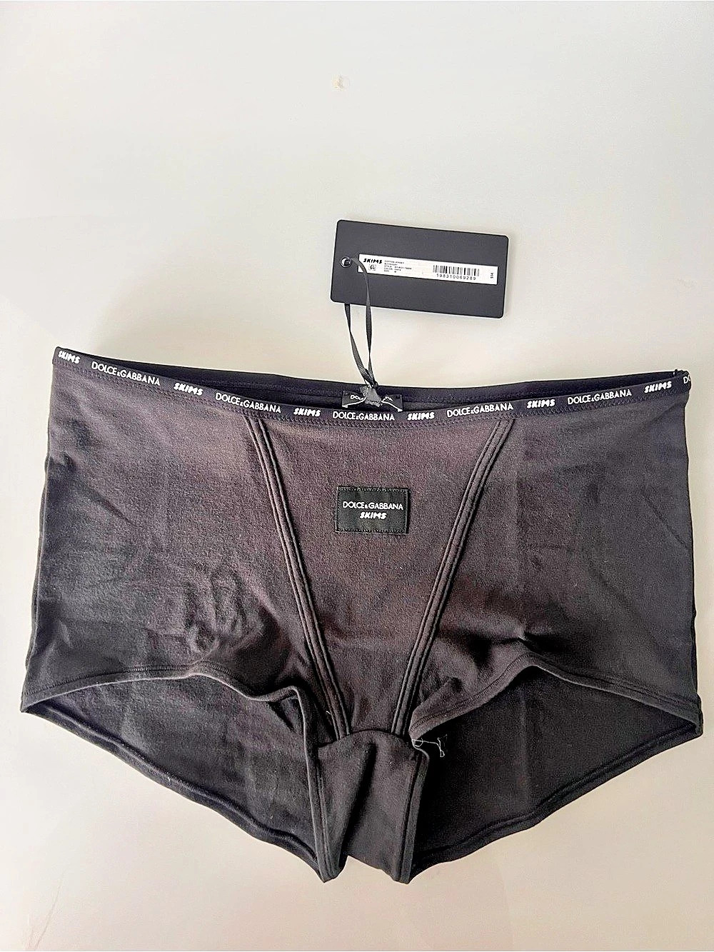 Dolce & Gabbana / SKIMS Cotton Jersey Boyshort – Onyx black – Size M New NWT